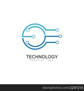 Technology logo template vector illustration
