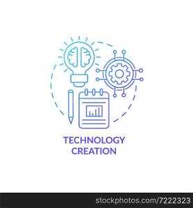 Technology manufacturing concept icon. Develop new product. Investigate problem solution. Industry innovation abstract idea thin line illustration. Vector isolated outline color drawing. Technology manufacturing concept icon