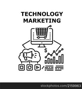 Technology marketing business design. web concept. digital strategy data. modern company vector concept black illustration. Technology marketing icon vector illustration
