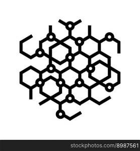 technology molecular structure line icon vector. technology molecular structure sign. isolated contour symbol black illustration. technology molecular structure line icon vector illustration