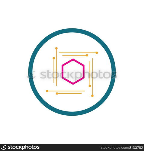 technology of block chain logo illustration design