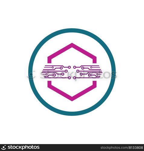 technology of block chain logo illustration design