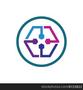technology of block chain logo illustration design
