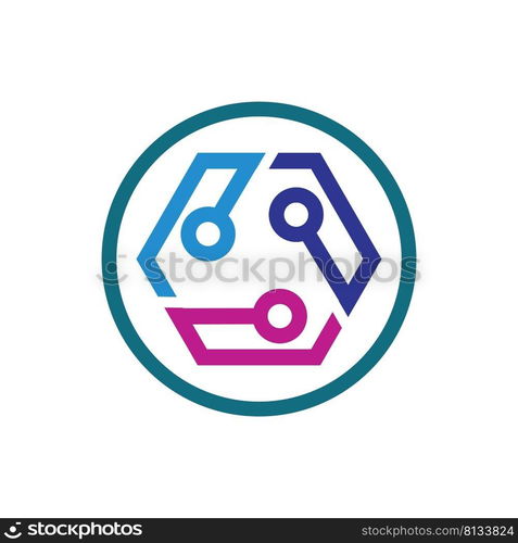 technology of block chain logo illustration design