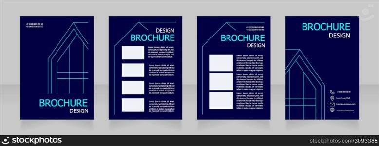Technology of contemporary house blank brochure design. Template set with copy space for text. Premade corporate reports collection. Editable 4 paper pages. Tahoma, Myriad Pro fonts used. Technology of contemporary house blank brochure design