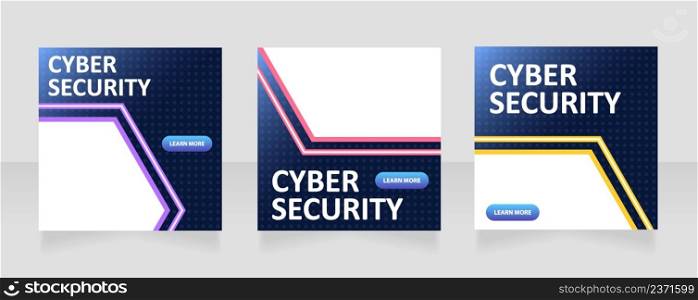 Technology of cyber security web banner design template. Vector flyer with text space. Advertising placard with customized copyspace. Printable poster for advertising. Calibri, Arial fonts used. Technology of cyber security web banner design template
