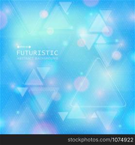 Technology of futuristic triangle background with bokeh color, vector eps10