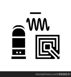 technology of rfid glyph icon vector. technology of rfid sign. isolated contour symbol black illustration. technology of rfid glyph icon vector illustration