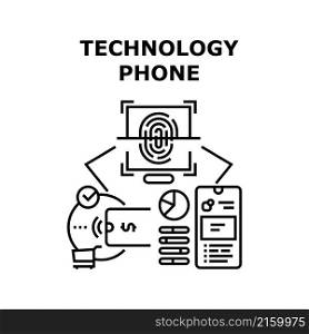 Technology phone cell screen. smart cellphone. device. modern technology vector concept black illustration. Technology phone icon vector illustration