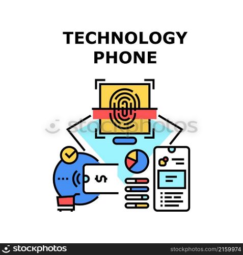 Technology phone cell screen. smart cellphone. device. modern technology vector concept color illustration. Technology phone icon vector illustration