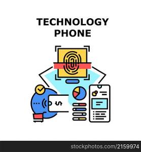 Technology phone cell screen. smart cellphone. device. modern technology vector concept color illustration. Technology phone icon vector illustration