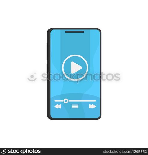 technology phone music playing in flat style, vector illustration. technology phone music playing in flat style, vector