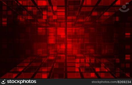 Technology red light squares data media geometric design modern futuristic background vector 