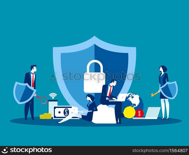 Technology security. Concept business vector, Data security, Internet, Programming.