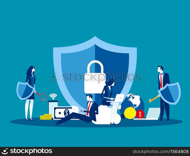 Technology security. Concept business vector, Data security, Internet, Programming.