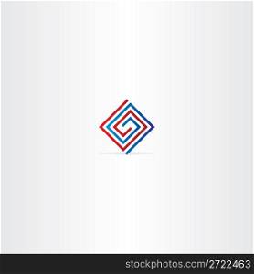 technology spiral square logo abstract icon design