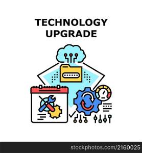 Technology upgrade software concept. computer system. maintenance arrow. internet data web vector concept color illustration. Technology upgrade icon vector illustration