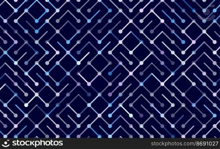 Technology Vector seamless pattern Banner. Geometric striped ornament. Monochrome linear background