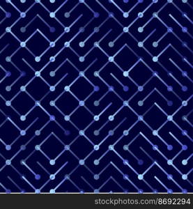 Technology Vector seamless pattern. Geometric striped ornament. Monochrome linear background