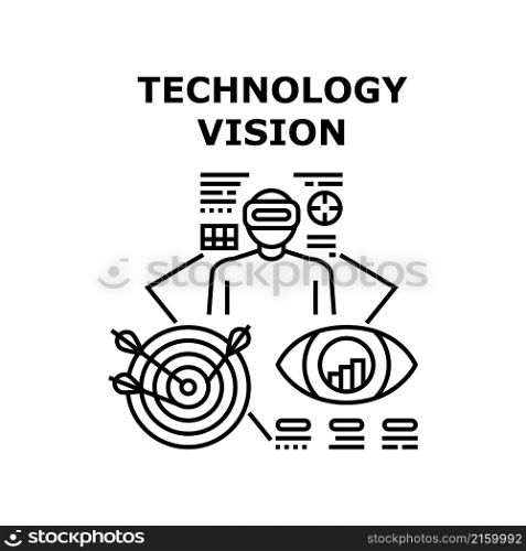 Technology vision business concept design. abstract future. digital graphic tech. science vector concept black illustration. Technology vision icon vector illustration