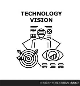 Technology vision business concept design. abstract future. digital graphic tech. science vector concept black illustration. Technology vision icon vector illustration