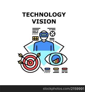 Technology vision business concept design. abstract future. digital graphic tech. science vector concept color illustration. Technology vision icon vector illustration
