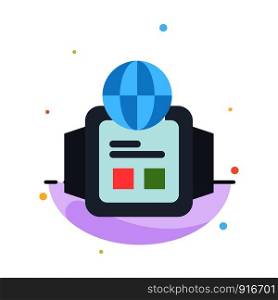 Technology, Watch, World Abstract Flat Color Icon Template