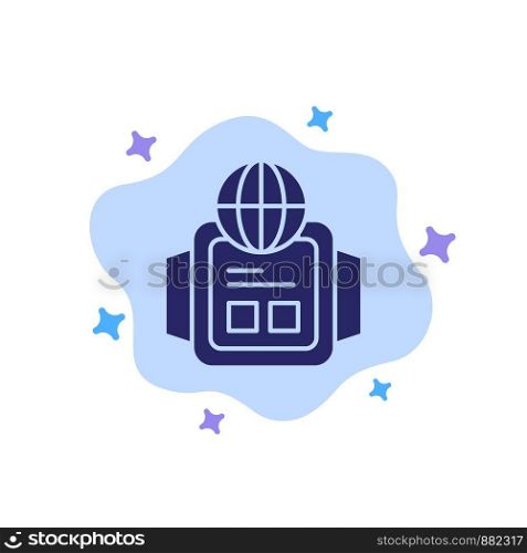 Technology, Watch, World Blue Icon on Abstract Cloud Background