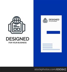 Technology, Watch, World Grey Logo Design and Business Card Template