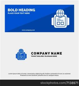 Technology, Watch, World SOlid Icon Website Banner and Business Logo Template