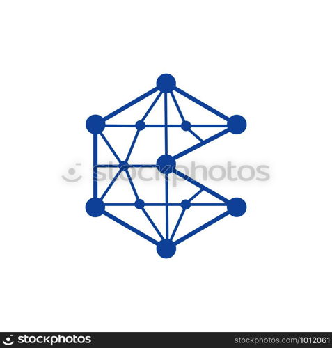 technology with lines connecting networks. logo template