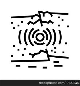 tectonic earthquake disaster line icon vector. tectonic earthquake disaster sign. isolated contour symbol black illustration. tectonic earthquake disaster line icon vector illustration