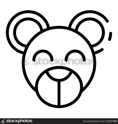 Teddy bear face icon. Outline teddy bear face vector icon for web design isolated on white background. Teddy bear face icon, outline style