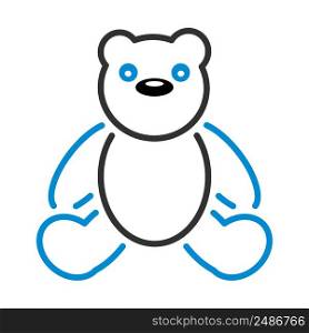 Teddy Bear Icon. Editable Bold Outline With Color Fill Design. Vector Illustration.