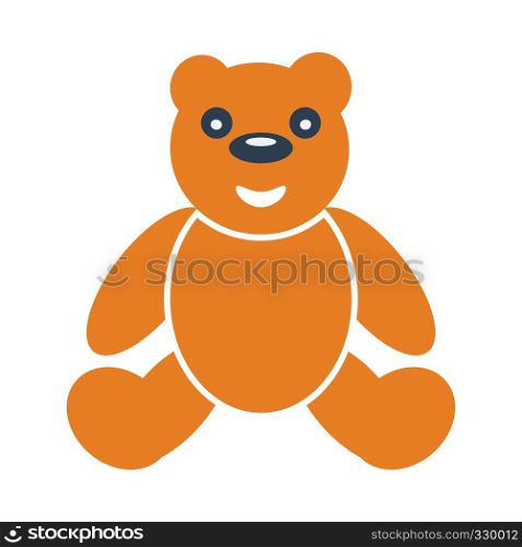 Teddy bear icon. Flat color design. Vector illustration.