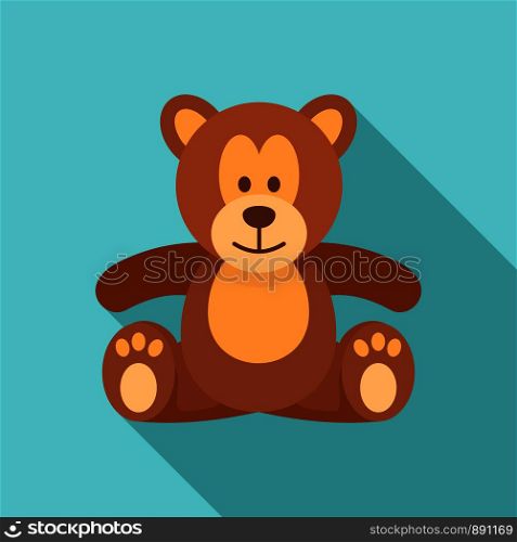 Teddy bear icon. Flat illustration of teddy bear vector icon for web design. Teddy bear icon, flat style