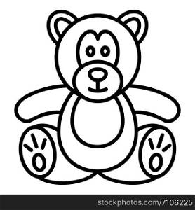Teddy bear icon. Outline teddy bear vector icon for web design isolated on white background. Teddy bear icon, outline style