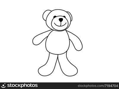 Teddy bear linear icon. Thin line illustration. Contour symbol. Vector isolated outline drawing