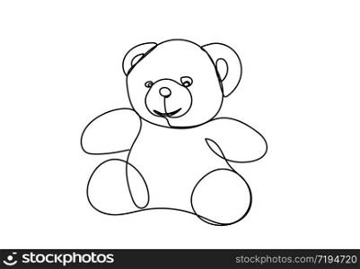 Teddy bear linear icon. Thin line illustration. Contour symbol. Vector isolated outline drawing