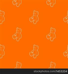 Teddy bear pattern vector orange for any web design best. Teddy bear pattern vector orange