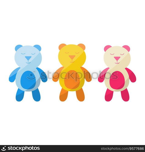 teddy bear toys blue yellow pink beige play bright fun kindergarten children’s day elements