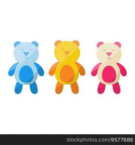 teddy bear toys blue yellow pink beige play bright fun kindergarten children’s day elements