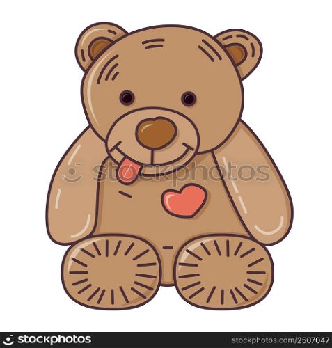 Teddy bear. Vector illustration. Isolated on white background