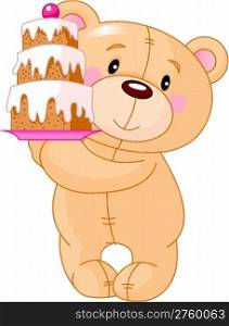 Teddy Bear with cake