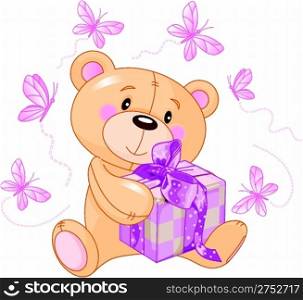 Teddy Bear with pink gift