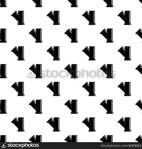 Tee fitting pipe pattern seamless in simple style vector illustration. Tee fitting pipe pattern vector