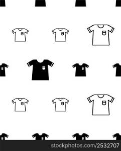 Tee Shirt Icon Seamless Pattern, T-Shirt, T Shape Fabric Shirt Vector Art Illustration