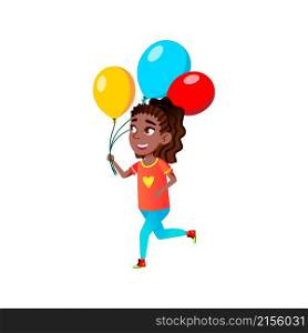teen girl air balloon beauty teenage. happy birthday. people vector illustration. teen girl air balloon vector