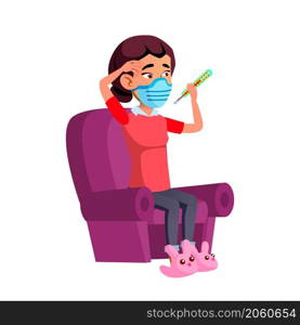 Teen girl woman wearing mask. High school. Pandemic person. vector character flat cartoon. Teen girl woman wearing mask vector