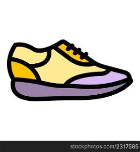 Teen sneakers icon. Outline teen sneakers vector icon color flat isolated. Teen sneakers icon color outline vector